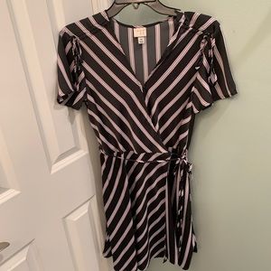 A New Day striped wrap dress